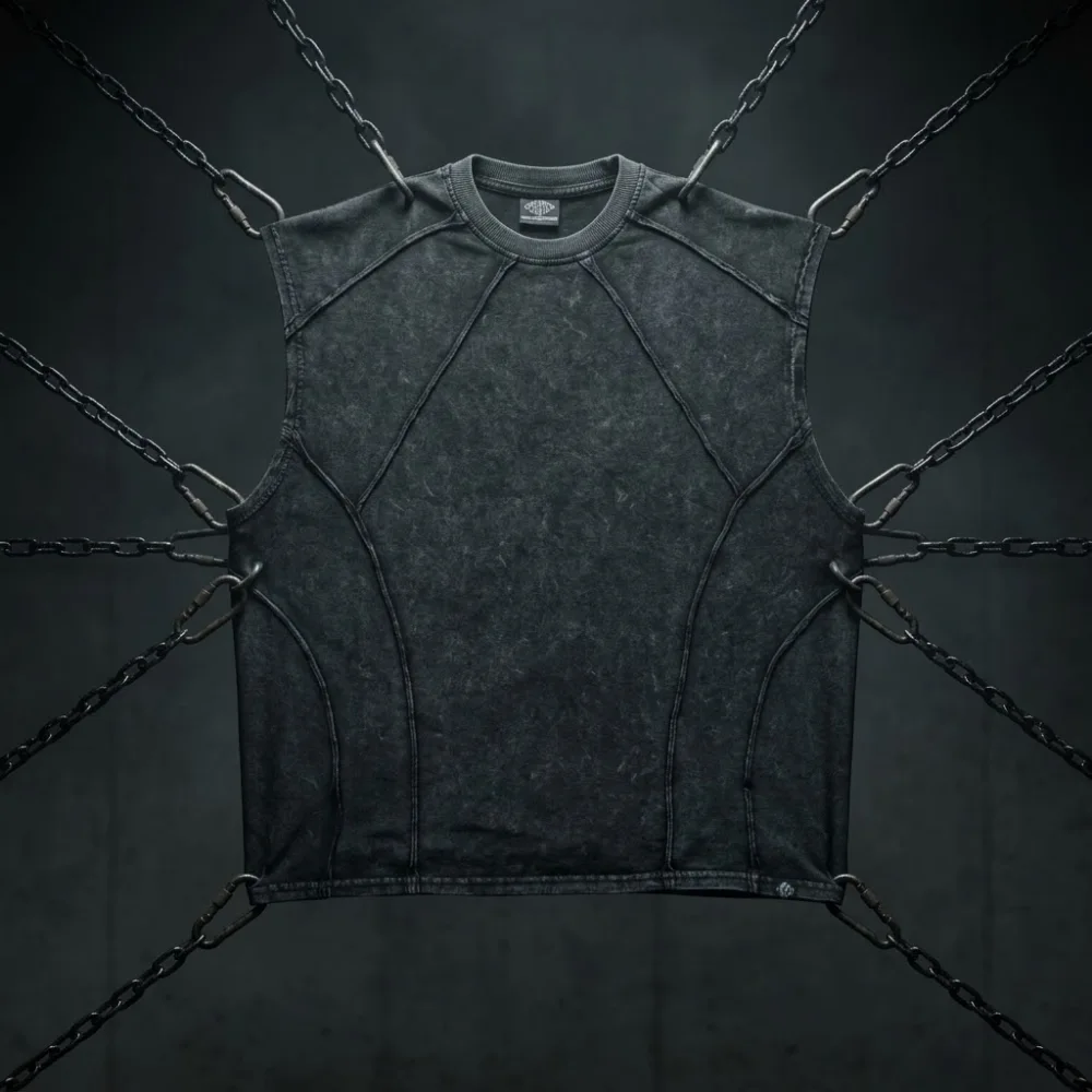 Trimmed Acid Wash Tank Top view 1